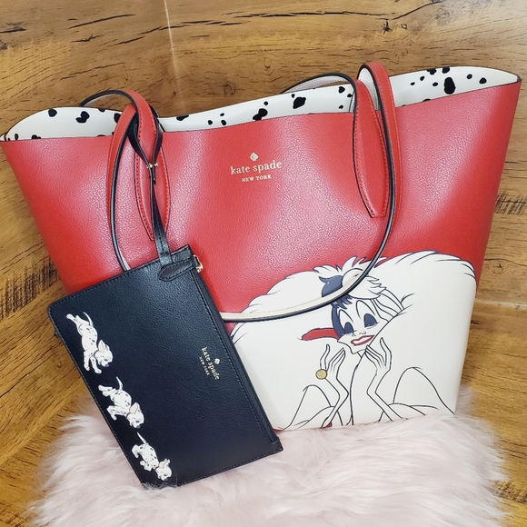 NWT Kate Spade x Disney  Cruella Tote, Large, NWT $399 msrp 101 Dalmatians, Dog - Picture 1 of 9